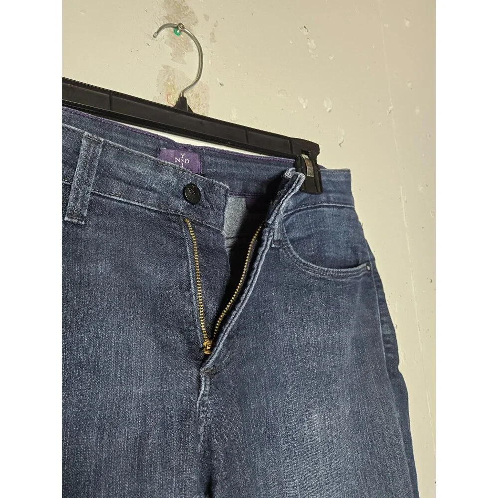 NYDJ Women Lift Tuck Technology Burbank Straight Denim Blue Jeans Size 8 Stretch